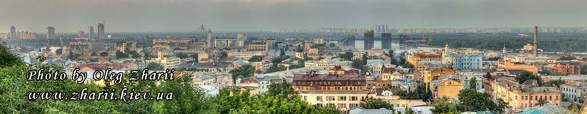 Kyiv, Panorama of Podil from Zamkovyi Hill