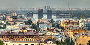 [ru]Киев, панорама Подола с Замковой горы[en]Kyiv, Panorama of Podil from Zamkovyi Hill