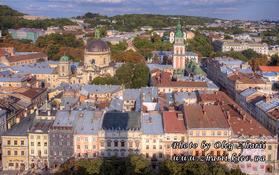 Lviv, View from City Hall on the eastern side of the Rynok Square