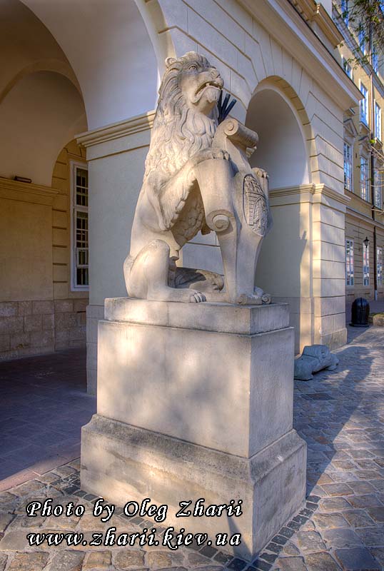 Львов, лев у входа в ратушу